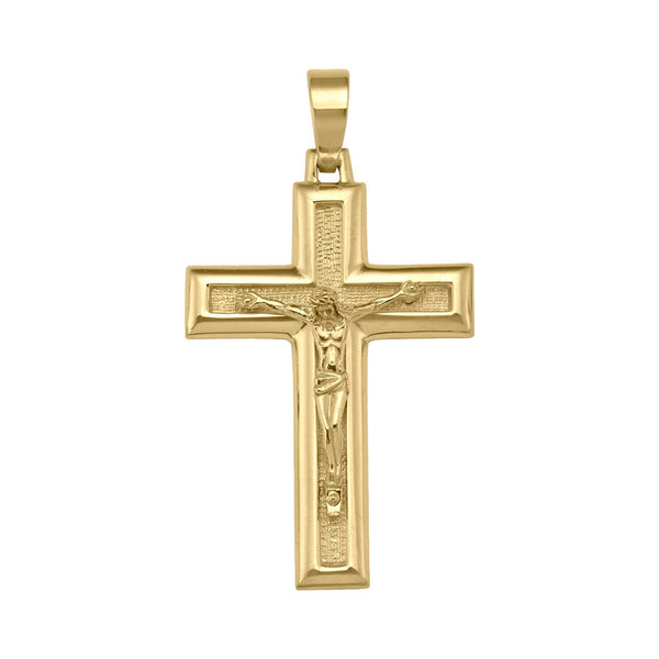 Yellow Gold Crucifix Cross Pendant • 10k 14k 18k – London Gold