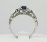 Platinum Sapphire & Diamond Ring