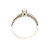 BIRKS White Gold Solitaire Diamond and Sapphire Ring
