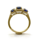 14k Yellow Gold Sapphire / Diamond Ring