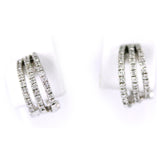 14k White Gold Diamond Half-Hoop Earrings