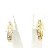 14k Yellow Gold Diamond Huggie Earring